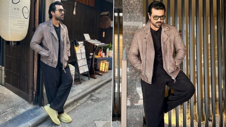 Ram Charan Looks Hot in Relaxed Jeans and Jacket in New Pics From Japan! - OKEEDA