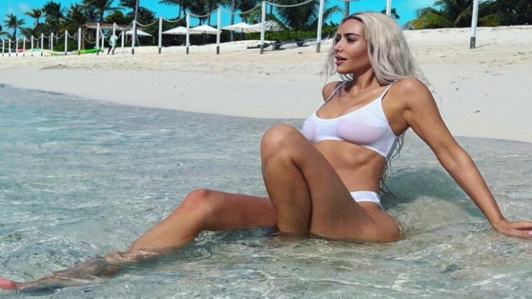 Kim Kardashian Proudly Bares Nipples in White Bikini, Shares Cool ‘Life Tip’ With Hot Photos on Instagram - OKEEDA