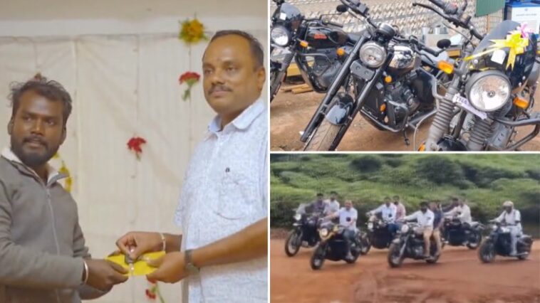 Diwali 2023 Surprise Bonus: Tea Easte in Tamil Nadu's Kotagiri Gifts Royal Enfield Bikes to Employees Ahead of Festival (Watch Video)